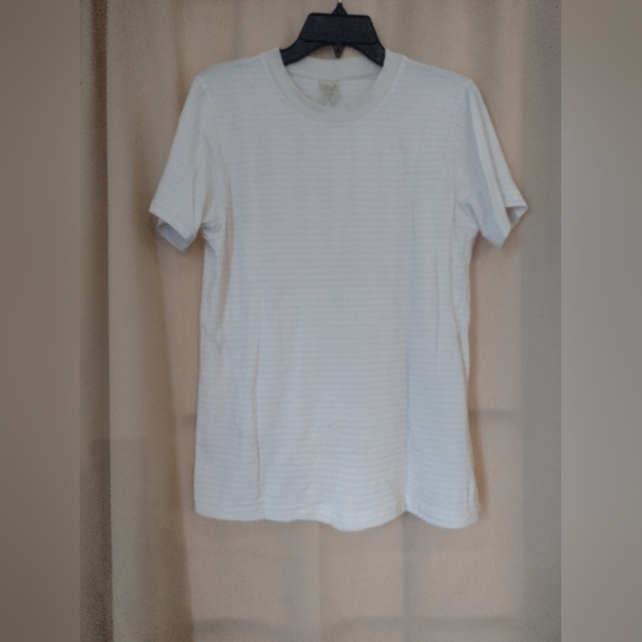 Calia Cream and White Striped Short Sleeve T-Shirt - Picture 1 of 3